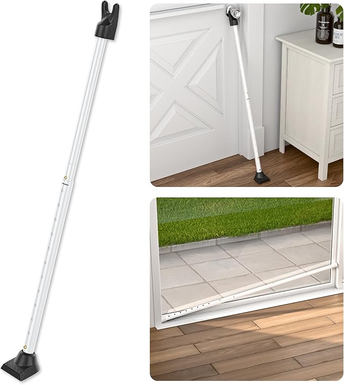 SECURITYMAN Door Security Bar & Sliding Patio Bar - Constructed of High Grade Iron - Great for Apartment Security, Hotel Safety, or Home Protection Door Stoppers