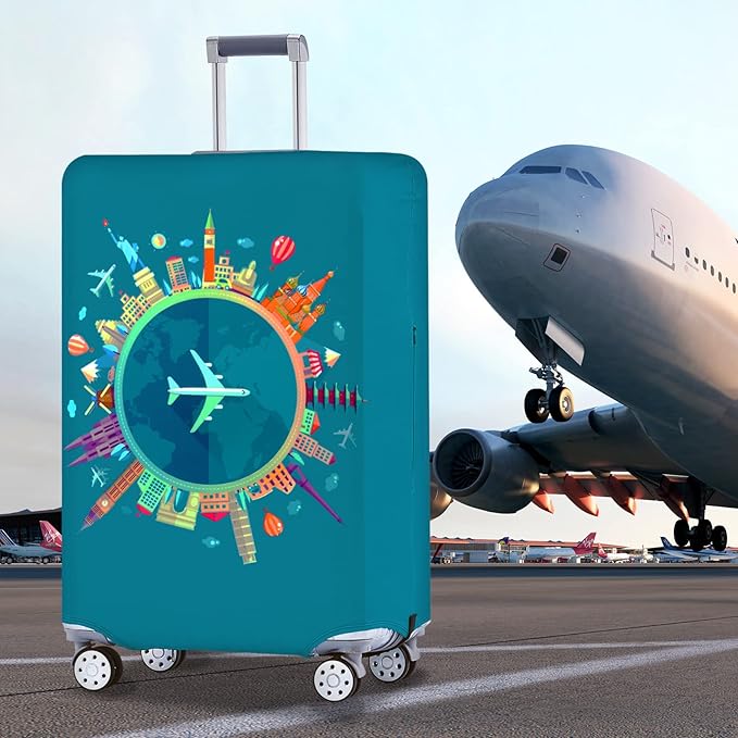 Travelkin Luggage Covers With Tag For Suitcases Tsa Approved,Suitcase Covers Protector Fit 18-32 Inch Luggage L(26-28inch suitcase)