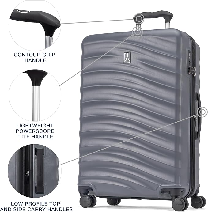 Travelpro Maxlite Air V2 Hardside Expandable Luggage, 8 Spinner Wheels, Lightweight Hard Shell, TSA lock, Shadow Grey, 2-Piece Set (21/25)