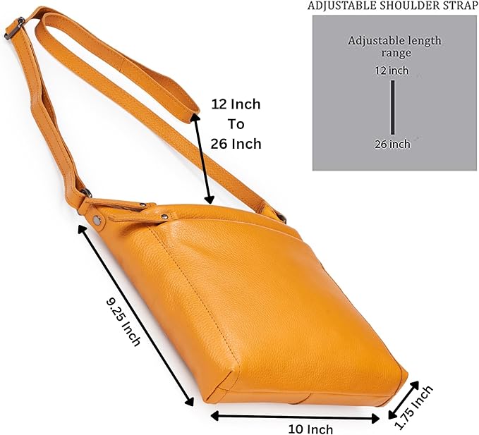 Small Soft Genuine Leather Crossbody Purse Women’s Sling Crossover Shoulder Travel Handbag with Triple Zipper