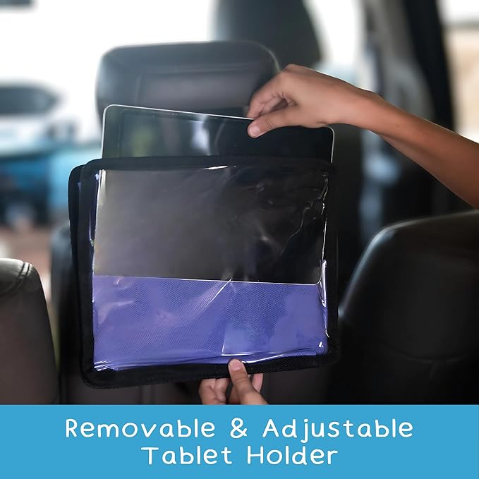 Kids Travel Tray for Car Seat – Gray – The Essential Travel Lap Desk with Removable Tablet Holder, Built-In Storage, and Stabilized Panels, Must Have Car Tray for Kids on Road Trips