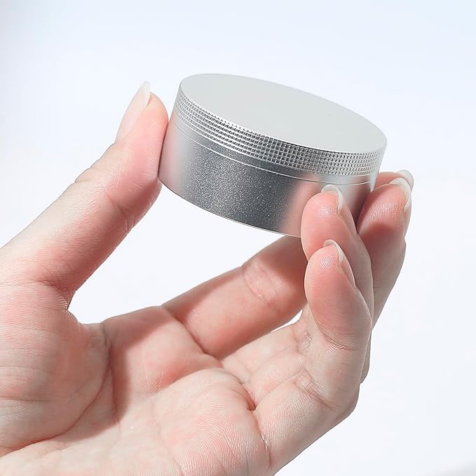 Small Pill Case 3 Compartments, Metal Round Portable Pill Box, Waterproof Travel Pill Organizer, Pocket Purse Medicine Vitamin Holder EDC Container (Silver)