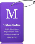Luggage Tags for Suitcase - Personalized Engraved Metal Tag for Purple Cruise Travel - Custom Name Tags Suitable for Bags and Backpacks No Underline (2x3.5 inch)