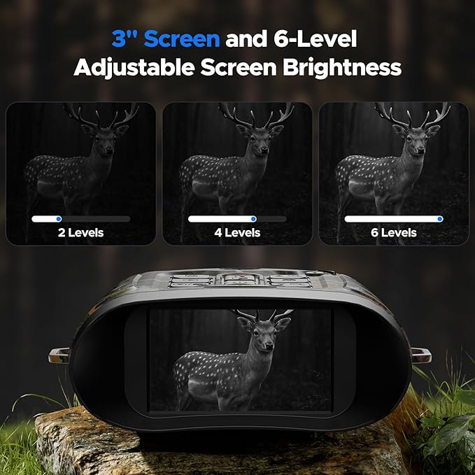 Night Vision Goggles - 4K Full-Color Night Vision Binoculars with 5000mAh Rechargeable Battery, 64GB TF Card for Saving Photos and Videos, 3-inch HD Screen, 18x Zoom, Suitable for Camping, Camouflage