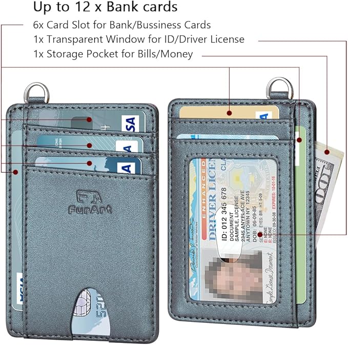 FurArt Slim Minimalist Wallet, Front Pocket Wallets, RFID Blocking, Credit Card Holder for Men & Women