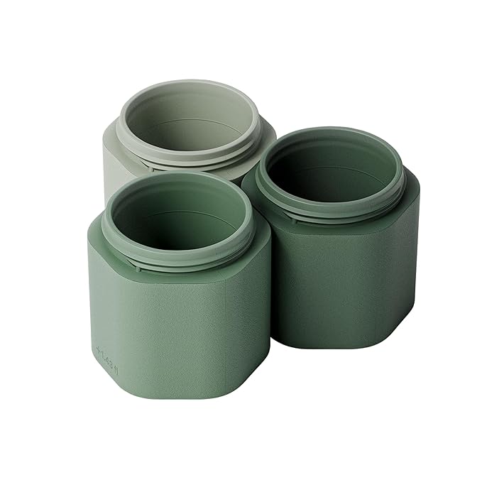 Cadence Extender - Add On to Any Flex Magnetic Containers with Lids,Extension to Travel Bottles for Toiletries - Carry On Travel Essentials For Women/Men - Adds Additional 1.43 fl oz - 3pk, Evergreen