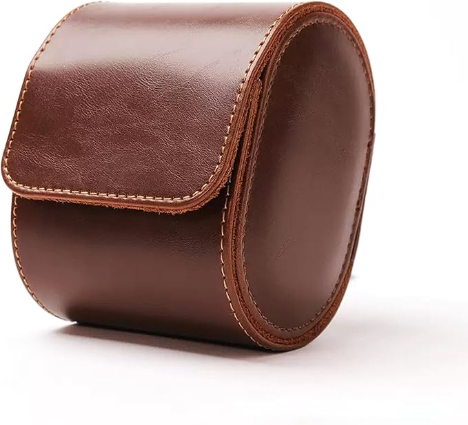 Longjet Watch Roll Travel Case for Men Portable Watches Organizer Box with Removable Velvet Pillow Holder (1 Slot Brown)