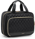 Travel Toiletry Bag Hanging Toiletry Bag for Women Water-resistant Cosmetic Makeup Bag for Full Sized Travel Essentials Must Have (Black)
