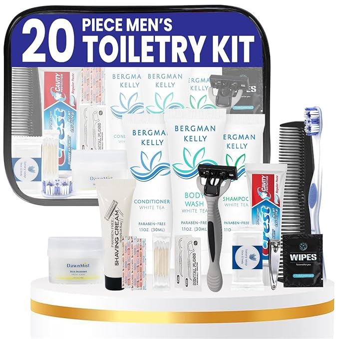 Trektote Bulk Hygiene Kit For Men And Women – (5 Pack) 20 Piece Set Of Travel Size Toiletries, TSA Compliant, Bulk Travel Essentials, Includes Shampoo And Conditioner, Body Wash, Toiletry Bag & More