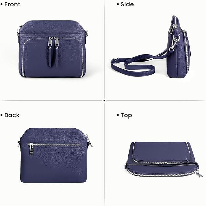 befen Genuine Leather Crossbody Purses for Women, Women's Small Crossbody Shoulder Bag with Built in RFID Wallet