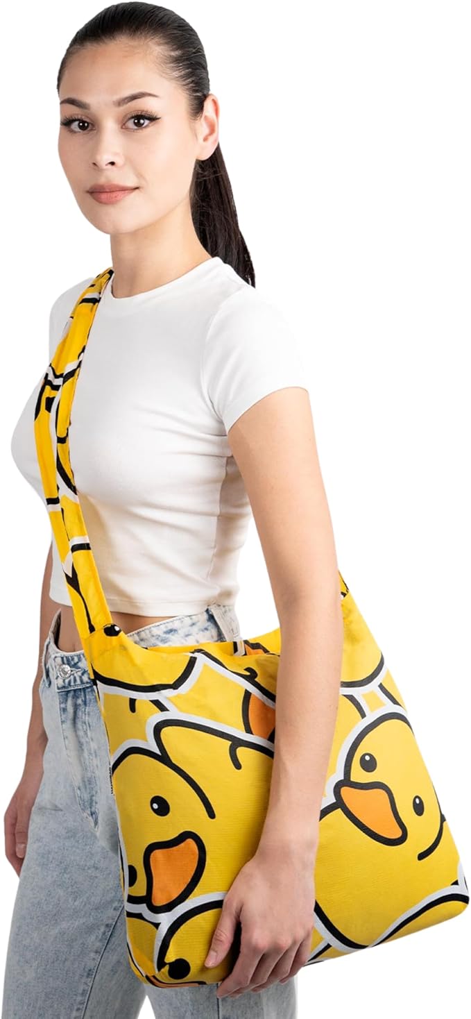 Nanobag Ultra-Lightweight Foldable Sling for Women & Men, Reusable Grocery & Travel Bag, Packable Collapsible Compact Market Crossbody (Sling Duck)