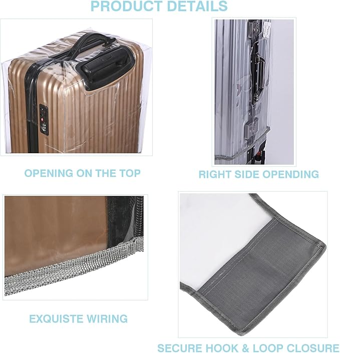 FABUWAY PVC Suitcase Cover - Clear, Transparent, Waterproof & Dustproof - 30"