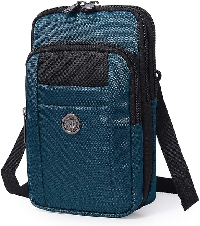 Senient Wolf Waterproof Nylon Multifunctional Phone Bag Small One Shoulder Crossbody Bag Waist Bag Wallet Travel Passport Bag