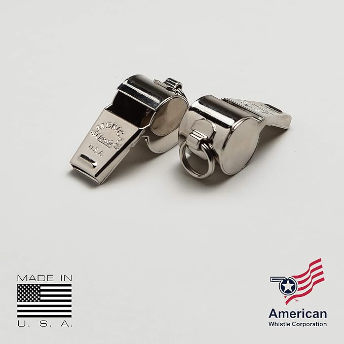 American Whistle Corporation American Classic Whistle - 126 db Solid Brass Whistle with Paracord Lanyards and Safe-T-Tip - Made in America