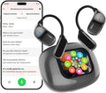 AI Translation Earbuds Real Time- 144 Languages, Meeting Assistant, LCD Touch Screen, Noise Cancelling, Wireless Open Ear Translator Earbuds- Used for Travel, Business, Learning, Grey pr