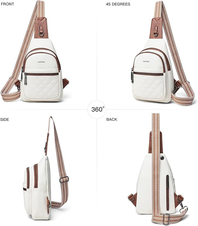 Sling Bag For Women Fanny Pack Crossbody Travel Shoulder Belt Bags Tote Backpack Purse Faux Leather