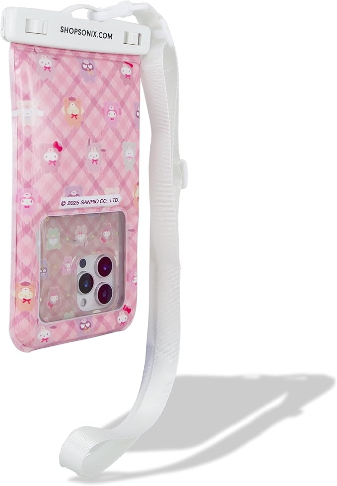 Sonix x Sanrio Waterproof Phone Pouch - Floating Phone Case Dry Bag w/Crossbody Lanyard - Beach Cruise Travel Essentials - Compatible w/All Devices, Touchscreen Friendly | Hello Kitty Latte Bears