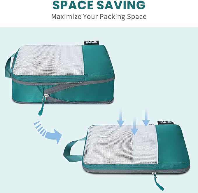 BAGAIL 4 Set/6 Set Ultralight Compression Packing Cubes Packing Organizer for Travel Accessories Luggage Suitcase Backpack