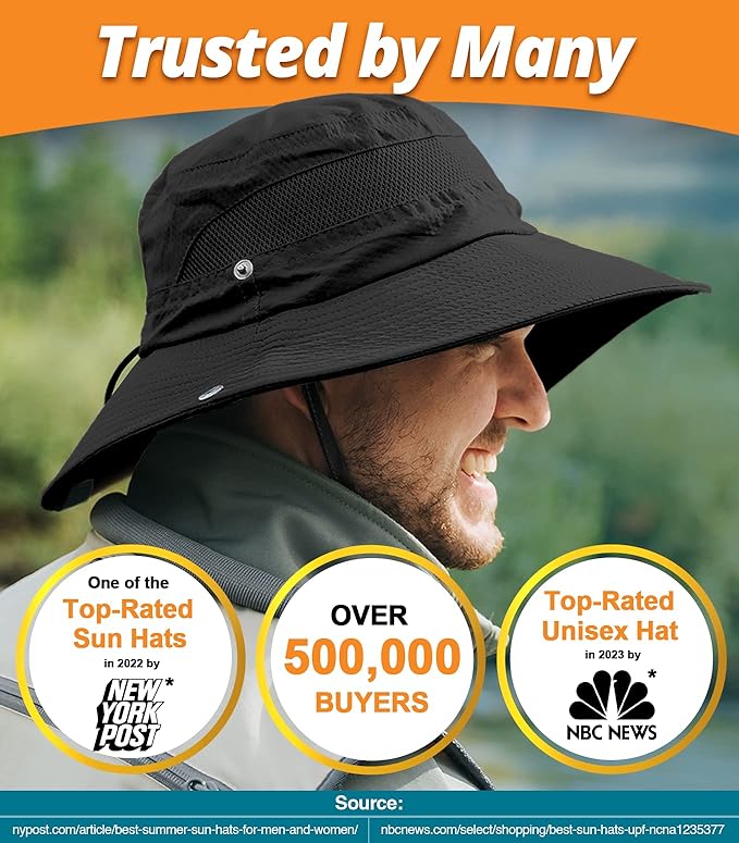 GearTOP Safari Sun Hat for Men and Sun Hats for Women UV Protection UPF 50+ Hiking, Gardening, Fishing