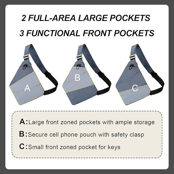 Anti Theft Crossbody Travel Bags for Women Men Cross Body Slim Sling Handbags with S Hook Antitheft