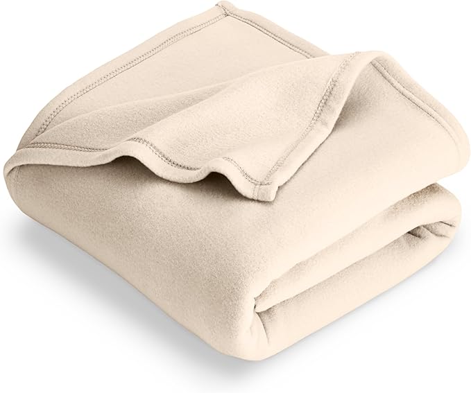 Bare Home Polar Fleece Blanket - Extra Long- Sand - Warm & Cozy - Premium Fleece - Throw for Bed, Sofa, Camping, Travel and Cold Nights - Lightweight Blanket (Twin/Twin XL, Sand)