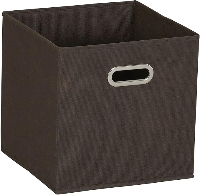 Household Essentials, Brown 6 Pack Fabric Storage Bins with Handle