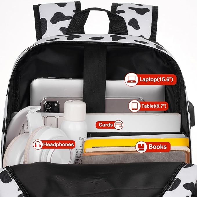 Unisex School Backpack,Classic Casual Bookbag Adults and Teens Schoolbag with USB Port for High School College Office Work Travel