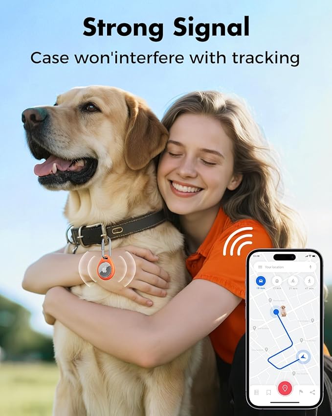 UNBREAKcable AirTag Holder for Apple - 4 Pack Air Tag Case [Professional Carabiner] [Waterproof] [Shockproof] TPU AirTag Keychain for Kids, Pets, Keys, Luggage, Backpacks