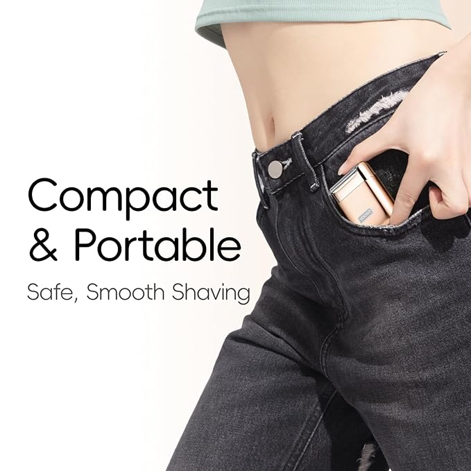 yoose Electric Razors for Women, IPX7 Alloy Body Bikini Trimmer for Women (USB-C, Trimmer Comb, Multi Shaving Modes), Portable Size, Radiant Gold