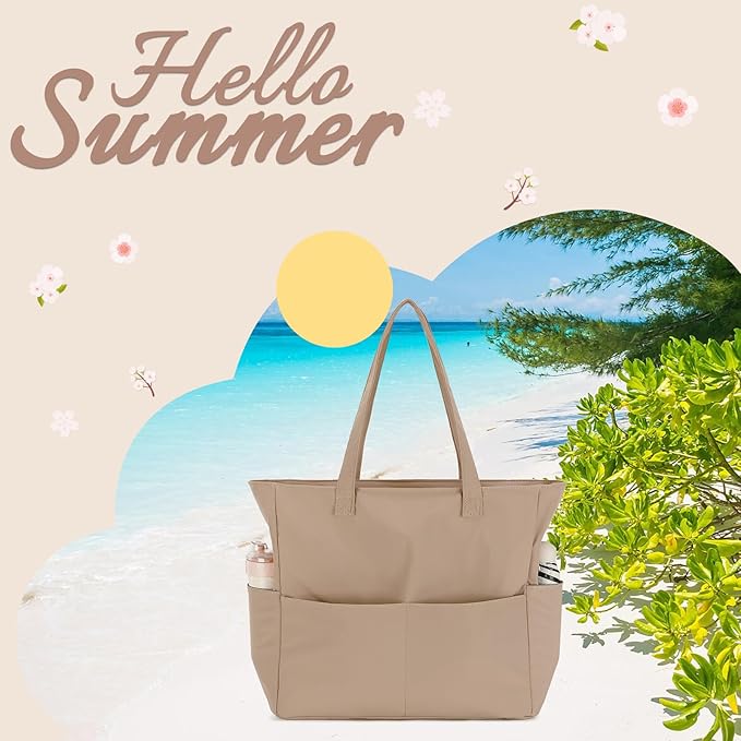 Waterproof Beach Tote Pool Bags for Women Ladies Extra Large Gym Tote Carry On Bag With Wet Compartment for Weekender Travel