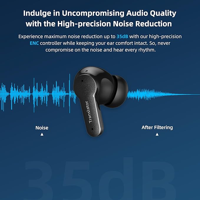 AI Translation Earbuds 3-in-1 Language Translatior Device 144 Languages & Accents Online Translation Real Time Long Battery Life, Suitable for Travel Business Black M3 Online Translation