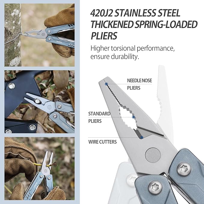 NexTool Mini Sailor S11 Keychain Multitool, 11-in-1 Compact EDC Pliers with Pocket Knife, Scissors & Screwdrivers, Lightweight Small Multitool for DIY, Travel, Camping, and Gift, Cool Gadget for Men