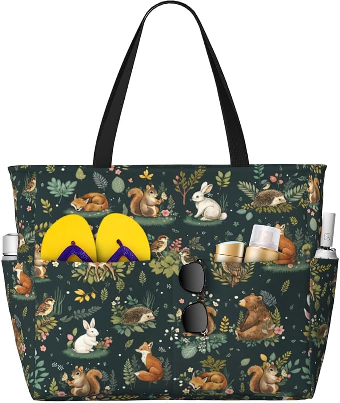 Beach Bag for Women Beach Tote Bag Waterproof Sandproof Large Bags with Zipper Big Capacity for Vacation Travel