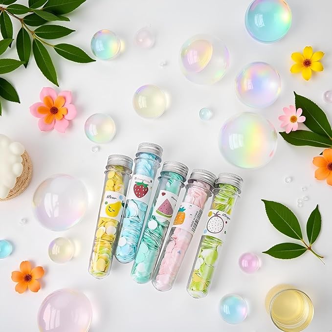 5 Box Multicolor Mini Portable Disposable Travel Paper Soap Sheets Foaming Hand Washing Bath Scented hand soap for Indoor, Outdoor, Travel, Camping Hiking