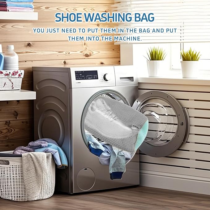Shoe washing machine bag,Sneaker Laundry Bag for Shoes, Reusable and Durable Shoe Laundry Bag for Washer and Dryer,Suitable for cleaning shoes, gym, tennis, basketball, shoe storage (Grey -2 pieces)