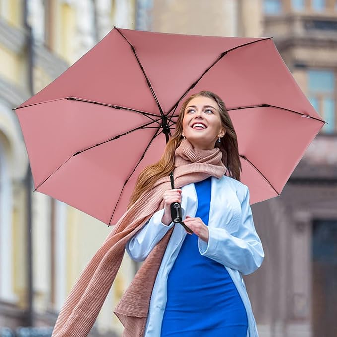 G4Free UPF 50+ UV Protection Large Travel Umbrella 42/46 Inch Auto Open Close Windproof Sun Blocking Umbrella