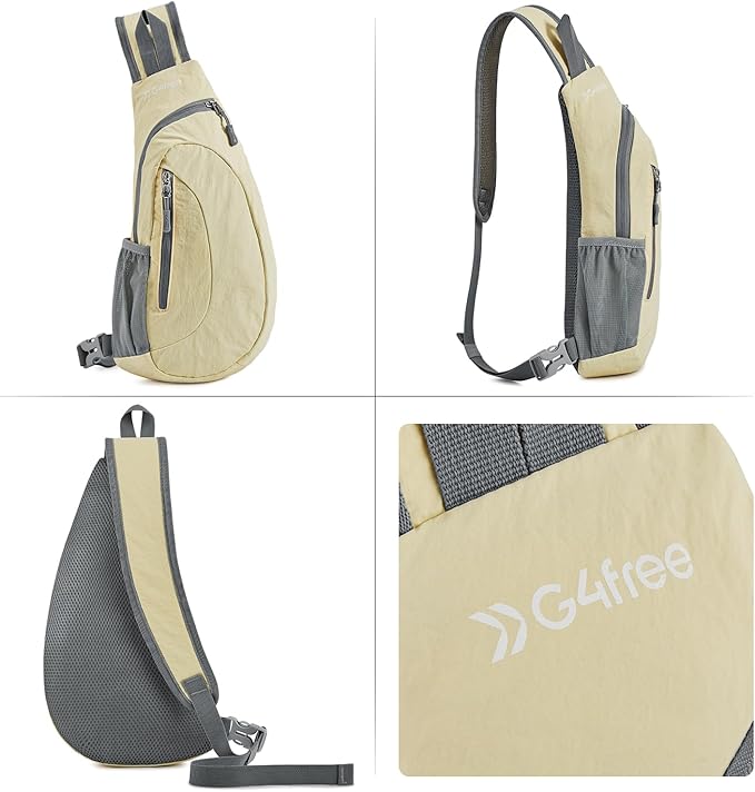 G4Free Sling Bag for Men Women, Small Crossbody Backpack Lightweight Chest Shoulder Bags for Travel, Outdoor and Sports (Yellow)