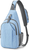 G4Free Sling Bag RFID Blocking Sling Backpack Crossbody Chest Bag Daypack for Hiking Travel (Light Blue)