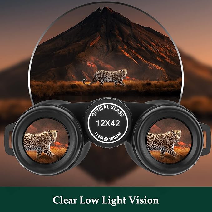 Adorrgon 12x42 HD Binoculars for Adults High Powered with Phone Adapter, Tripod and Tripod Adapter - Large View Binoculars with Clear Low Light Vision - Binocular for Bird Watching Cruise Travel