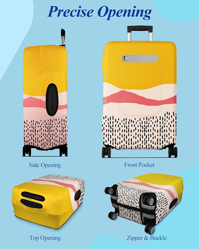 Slohif Luggage Cover for Suitcase Tsa Approved Protector - Luggage Sleeve Large Suit Case Cover Travel Stretch Baggage Case Protective Washable Fit 21-23 Inch Patchwork S