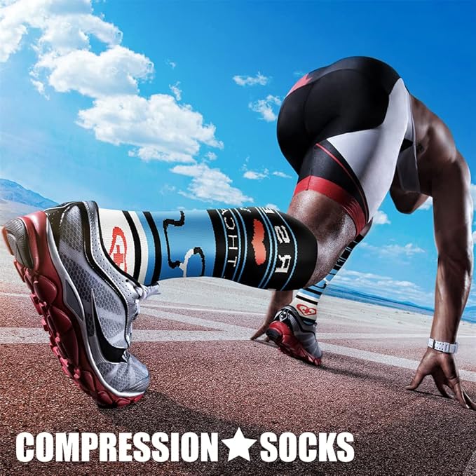 CHARMKING Compression Socks for Women & Men Circulation (3 Pairs) 15-20 mmHg is Best Support for Athletic Running Cycling