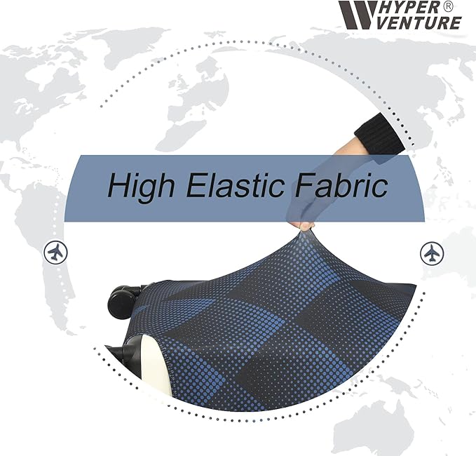 HYPER VENTURE Washable Luggage Cover - Fashion Suitcase Protector Fits 18-22 Inch Luggage (Blue Cube, S)