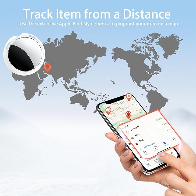 Air Tracker Tags 4 Pack [Apple MFi Certified] Pair with Apple Find My(iOS Only) Smart Bluetooth Tracking Tags Key Finder Item Locator Waterproof Worldwide Tracker for Pets Wallet Backpack Dogs Luggage