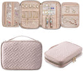 SFYBYHEART Travel Jewelry Organizer Case, Jewelry Travel Bags for Women, Large Capacity Travel Jewelry Case for Tangle-Free Earrings, Necklaces, Rings Storage, Travel Accessories, Pink.…