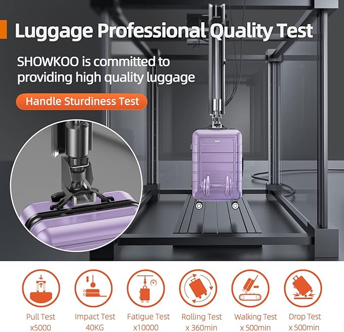 SHOWKOO Luggage Sets Expandable PC+ABS Durable Suitcase Double Wheels TSA Lock Lavender Purple 3pcs