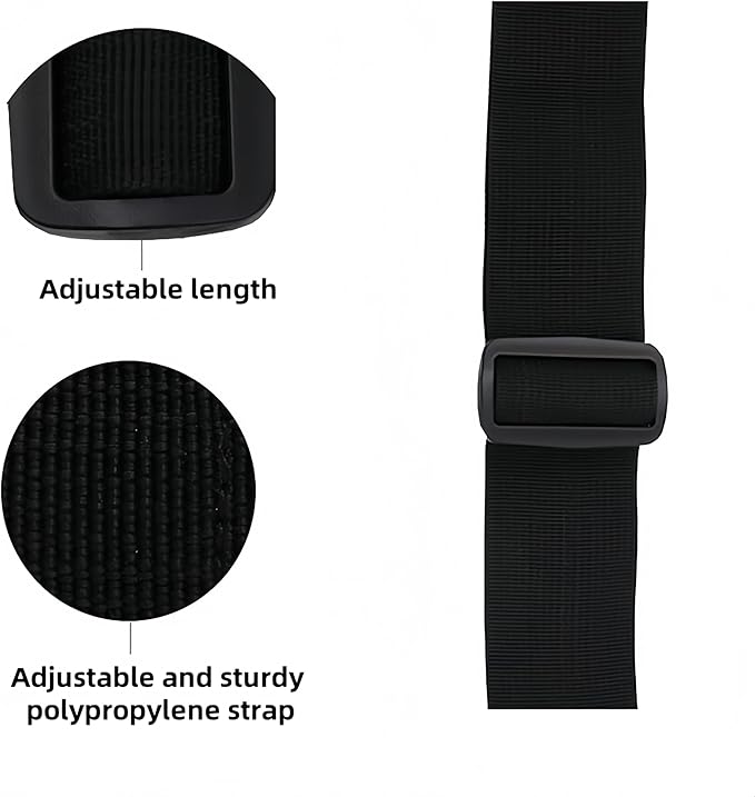 Adjustable Heavy-Duty Luggage Straps for Suitcases – Thickened Travel Belts for Carry-On, Checked Bags, and Backpacks – Keep Your Luggage Secure (Black)