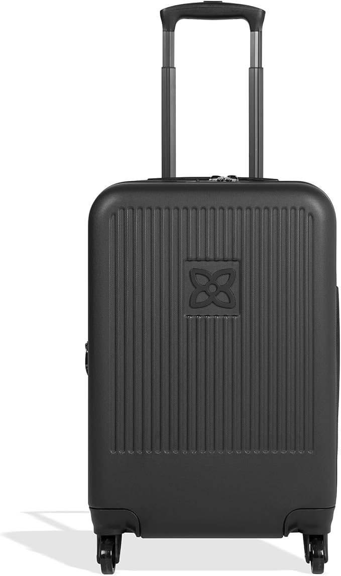 Sherpani Meridian, 22 Inch Carry On Luggage Airline Approved, Rolling Hardside Suitcase 22x14x9, Travel Luggage for Women, Expandable Suitcase, Travel Gift (Black)