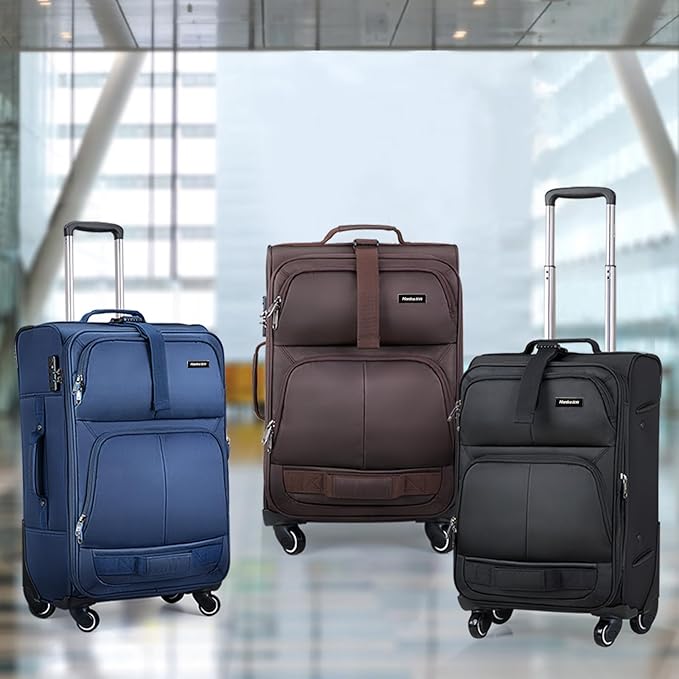 Hanke 28 Inch Softside Expandable Luggage with Spinner Wheels,Check Large Luggage Rolling Suitcase Travel Luggage with TSA Approved,Coffee