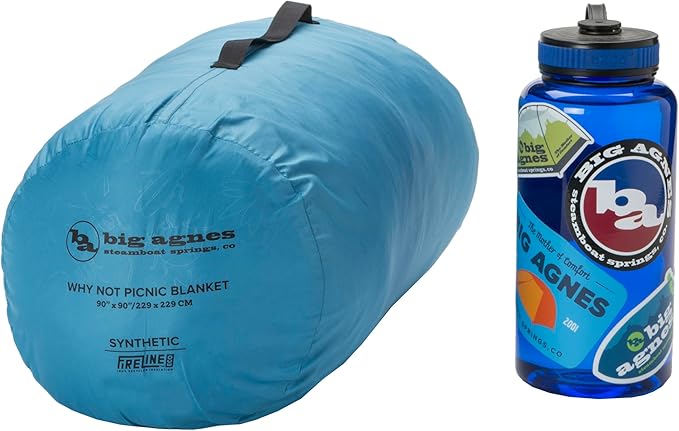 Big Agnes Why Not Picnic Blanket, 90x90 - Waterproof Outdoor Blanket with Insulation, Hidden Pocket & Stuff Sack for Camping, Beach, & Concerts