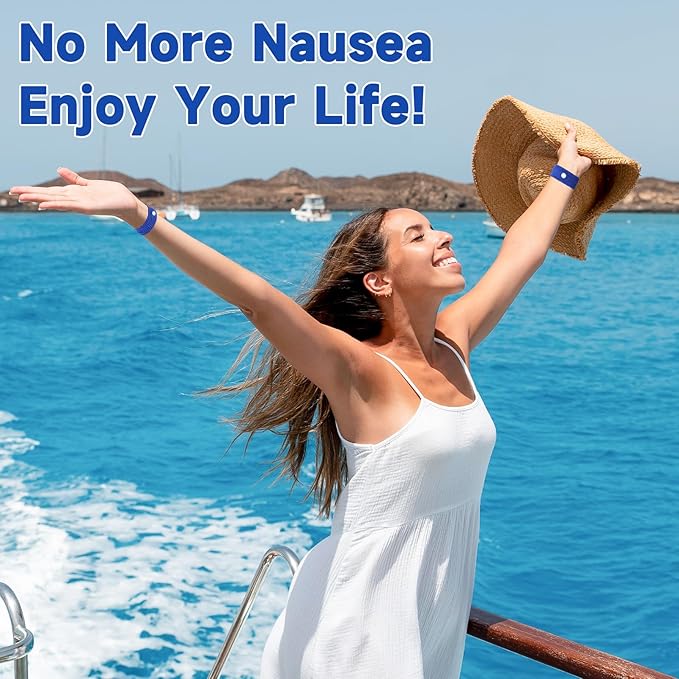 LYJEE Motion Sickness Bands for Adults and Kid Morning Sickness Relief Through Pressure Point Therapy Seasickness Wristband for Cruise Travel